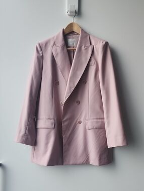 Goelia Double Breasted Pastel Wool Blend Blazer Jacket